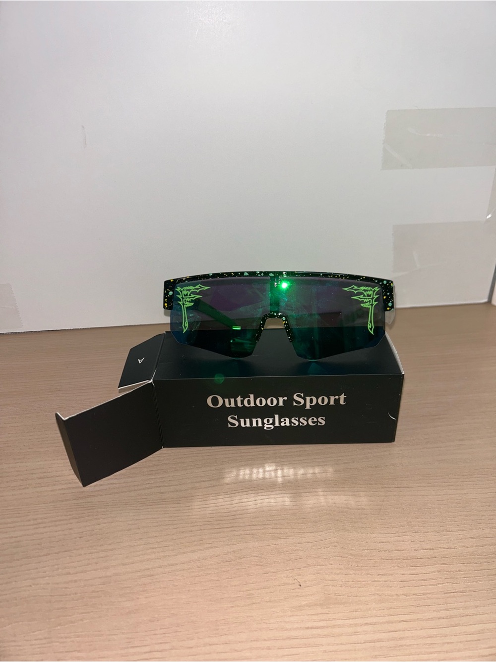 Green Lens Shield Sunglasses